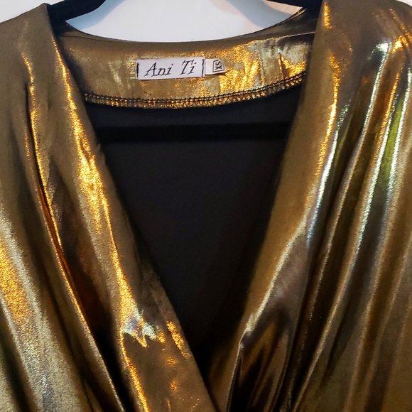 Metallic Maxi Dress Bronze/Gold by Ani Ti - Picture 5 of 9
